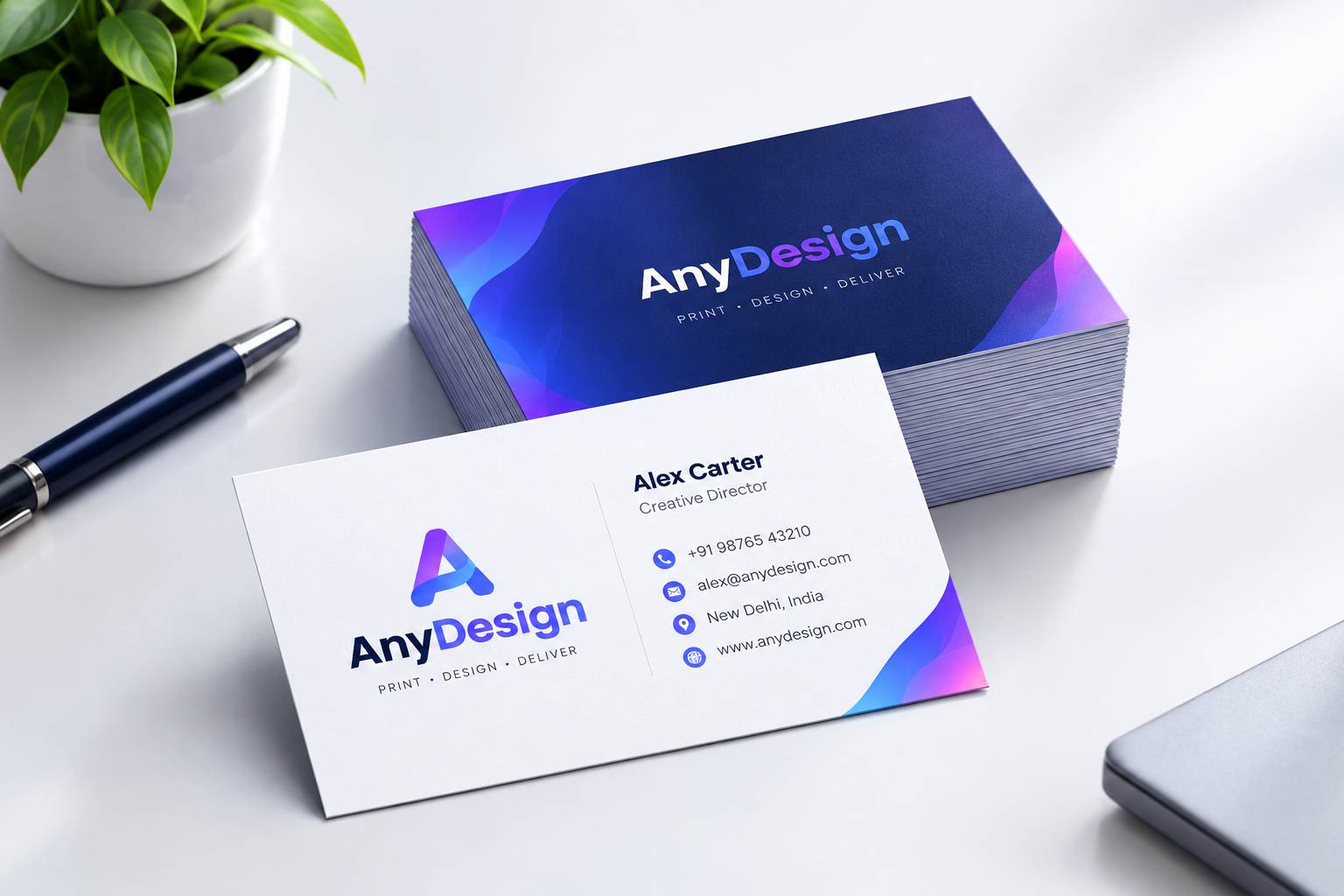 Custom printed business card